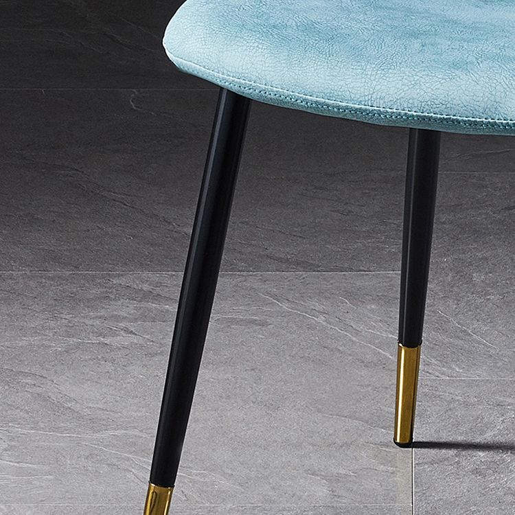 Sillas de comedor sin brazos con respaldo sólido de diseño escandinavo, sillas laterales de comedor de cuero