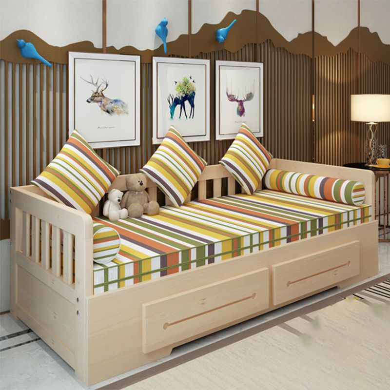 Contemporary Daybed Solid Wood Mattress No Theme Slat Headboard Storage