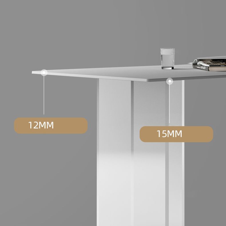 Modern White Stone Top Table Rectangle Dining Table for Kitchen Use