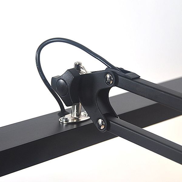 Linear Night Table Lamp Modern Style Metal 1 Light Nightstand Lamp in Black