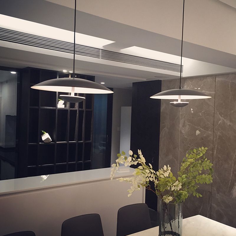 Minimalism Disk Hanging Light Kit Metal 1-Light Ceiling Light for Dining Room