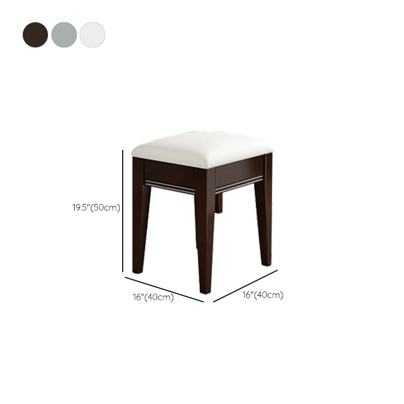 Traditional Solid Wood Vanity Makeup Table Set with 3-Drawer and Tri-Folding Mirror