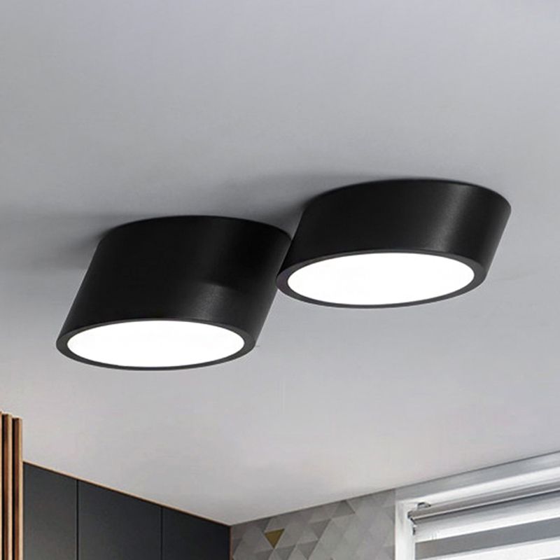 Hellend elliptisch metaal inbouw modernistisch led-slaapkamer inbouwlicht in wit/zwart, 10"/16"/19,5" breed
