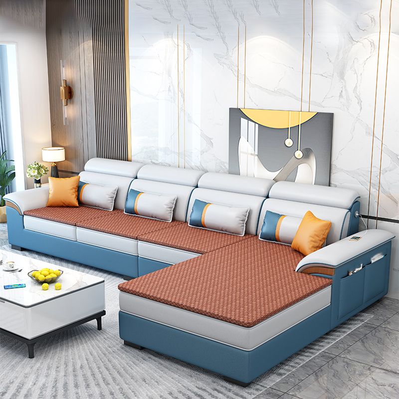 Storage Cushion Back 4-Seater L-Shape Sectional Sofa with Chaise