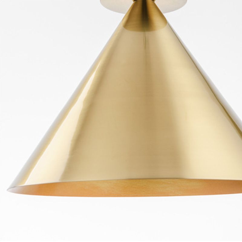 Messing Conical Suspension Lampe postmoderner 1-Licht-Metallanhänger mit Riemenscheibe zum Abendessen