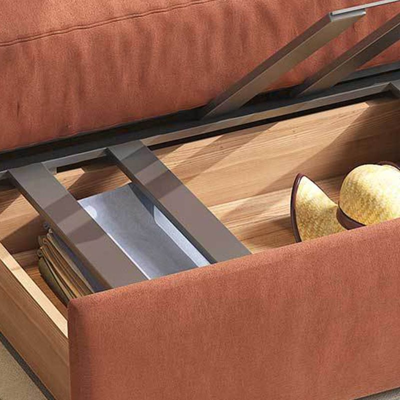 33.46" H Armless Sleeper Glam Styled Sleeper Sofa Bed in Orange