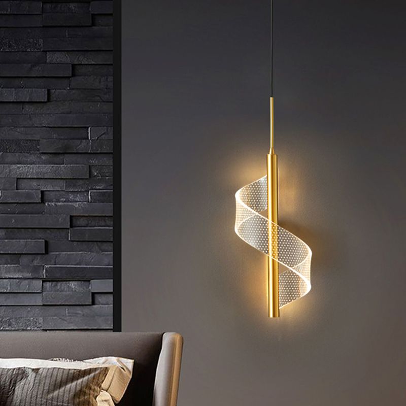 Linear Shape Metal Pendant Lights Contemporary Style Hanging Lamps