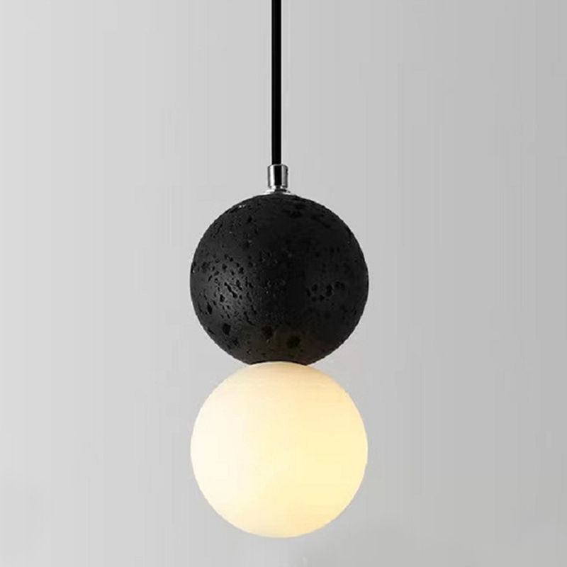 Globe Glass Pendant Light in Modern Creative Style Cement Single Hanging Lamp for Dining Room