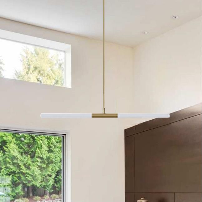 Lampadario tubolare acrilico moderno moderno 2/4/6 luci in bianco/nero/oro a soffitto in luce calda/bianca
