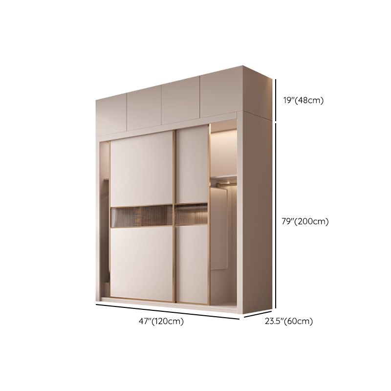 Sliding Wardrobe Armoire with Shelves Contemporary Wardrobe Cabinet