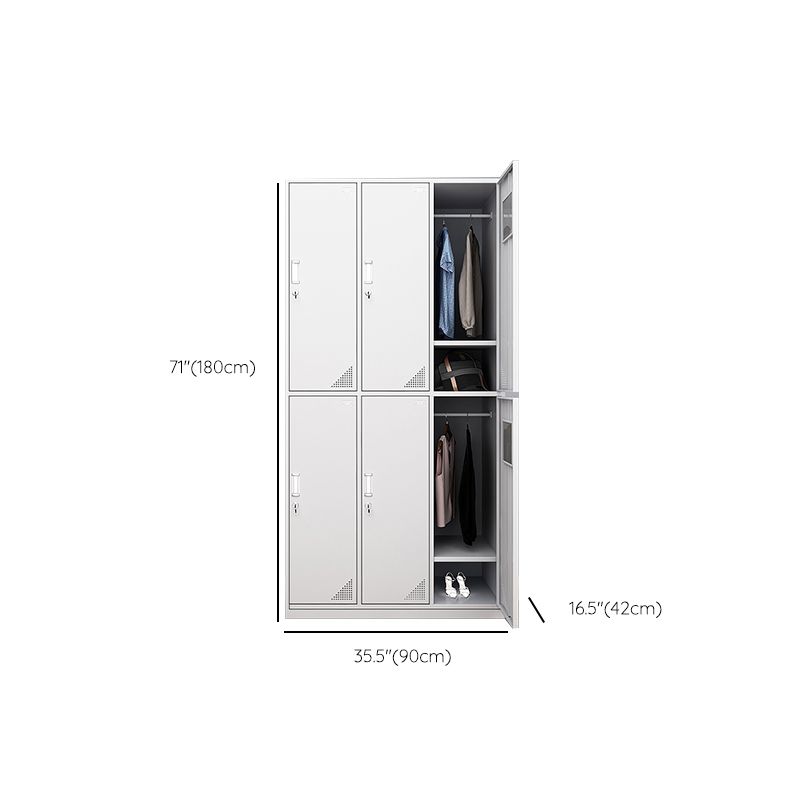 Hinged Wardrobe Cabinet with Mirror Contemporary Steel Wardrobe Armoire