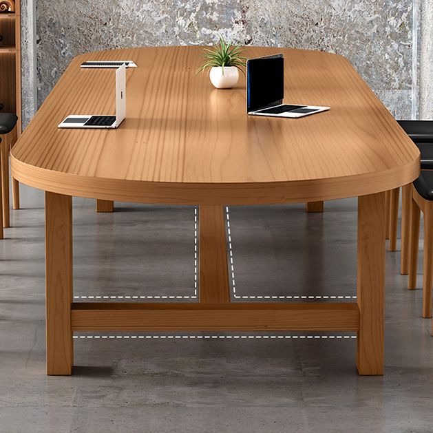 Industrial Rectangular Office Desk Solid Wood H-Shape Writing Desk