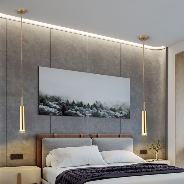 Contemporary LED 1-Light Ceiling Pendant Light Acrylic Linear Hanging Lamp for Bedroom