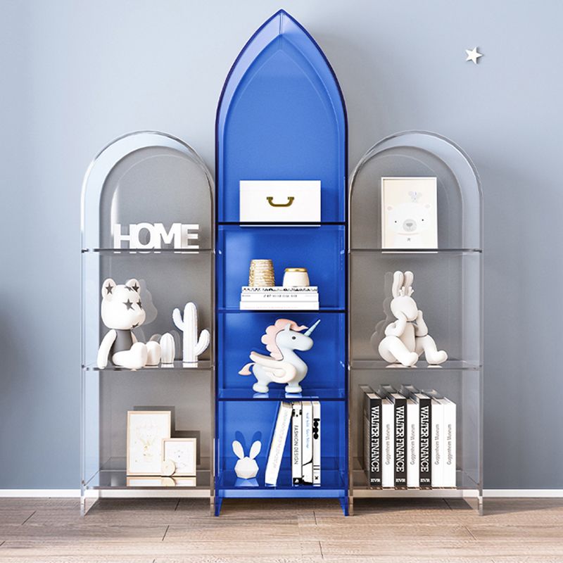 Glam Closed Back Bookshelf Standard Acrylic Bookcase with Shelves