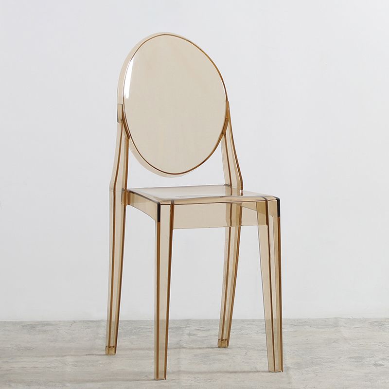 Nordic Open Back Side Chair Plastic Indoor Armless Chair for Dining Room Bedroom