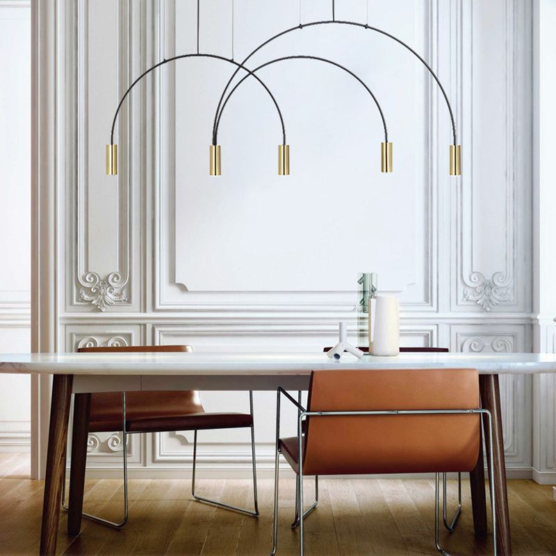 Modern Style Island Light Cylindrical Shade Chandelier Light for Dining Room