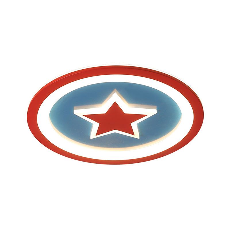 Acrylic Loop Ceiling Flush Mount Modern LED Blue Flush Light Fixture with Star Pattern for Nursery, 16"/19.5" W