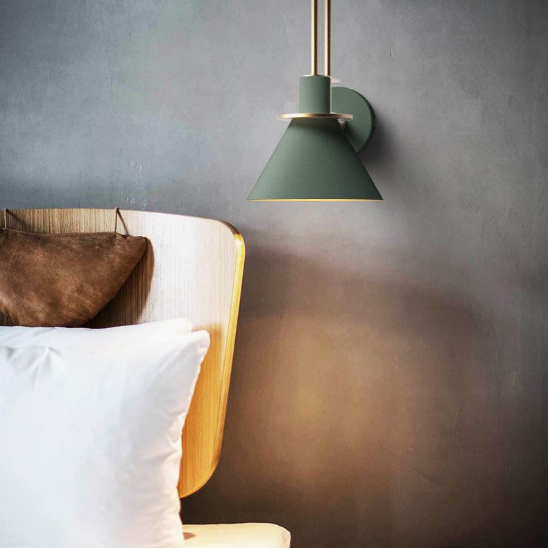 Postmodern Simplicity Cone Wall Lamps Metal Wall Lighting Fixtures for Bedroom