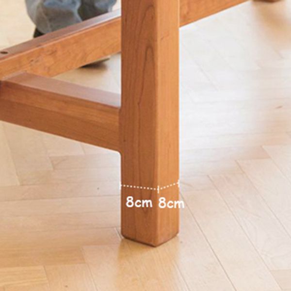 Solid Pine Wood Dining Table Modern Rectangle Table with Trestle Base