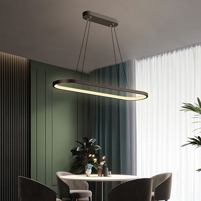 LED Island Lamp Modern Simple Style Aluminum Pendant Light for Dining Room
