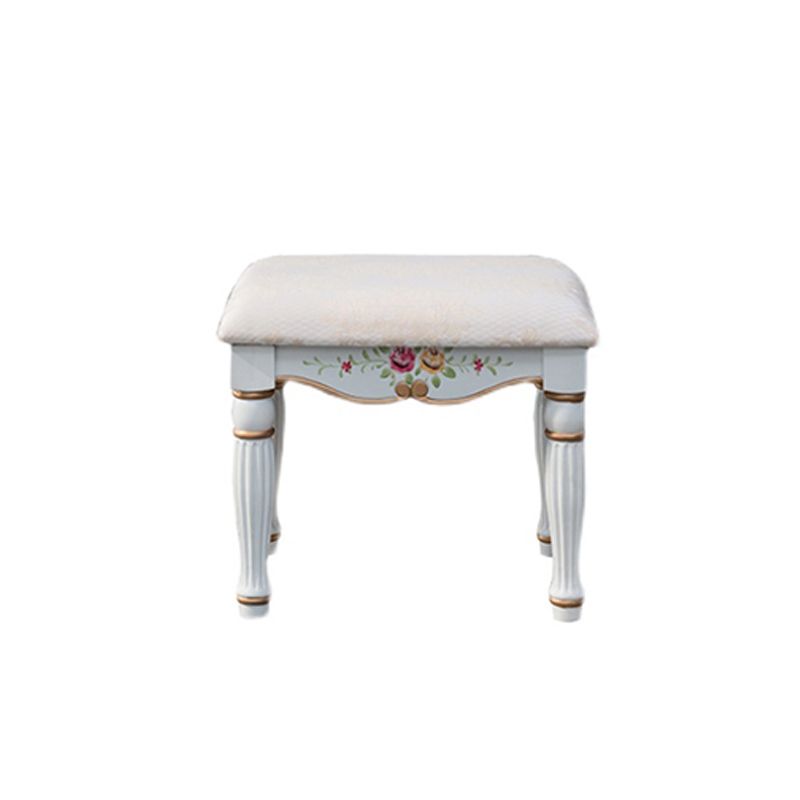 Wood Vanity Set 17.71" Wide Make-up Vanity with 2 Storage Drawers and Stool