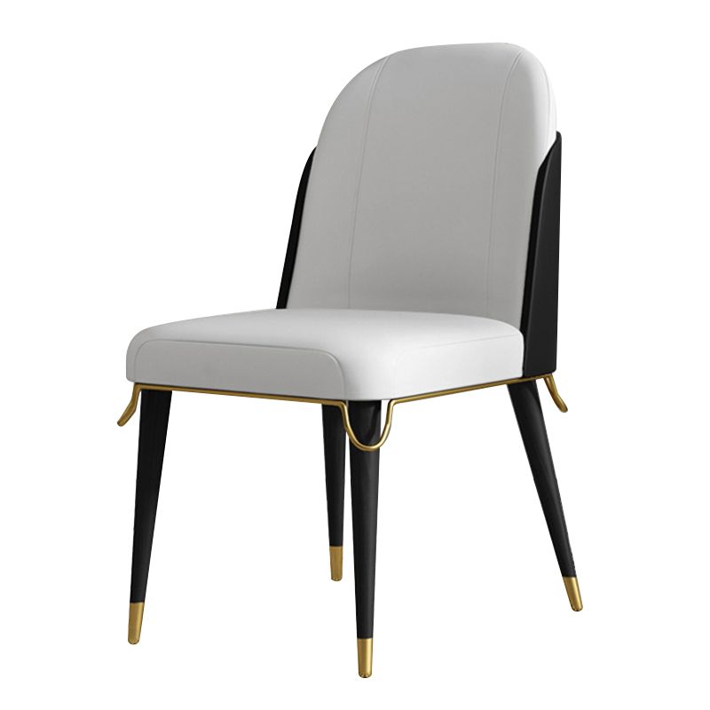 Contemporary Parsons Dining Chairs Faux Leather Armless Dining Chairs for Home