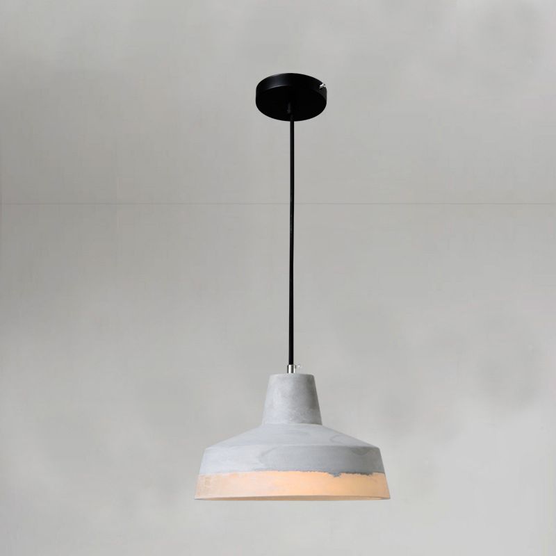 1-leichte graue Schatten-Anhängerlampe moderne minimalistische Zementlampe für Wohnzimmer
