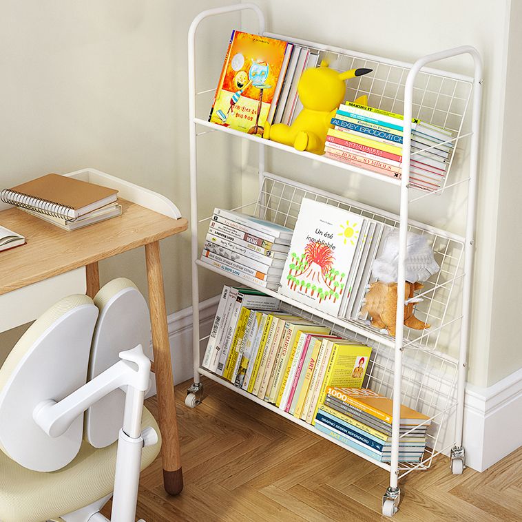Modern Style Steel Bookshelf Open Back Etagere Bookcase for Home