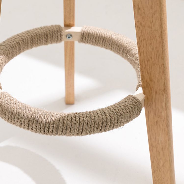 Scandinavian Footrest Dessert Shop Stool Matte Finish Upholstered Bar Stools