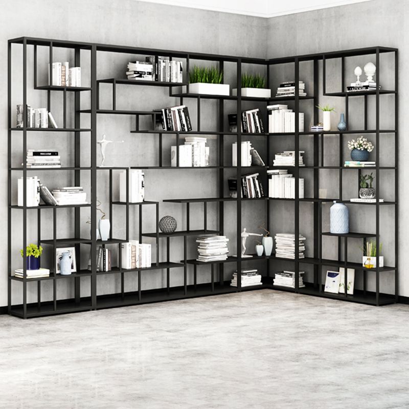 Contemporary Open Back Standard Bookshelf Metal Bookcase for Study Room