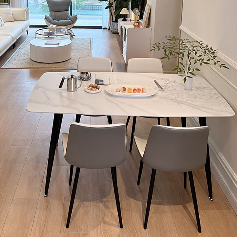 Sintered Stone Dining Table 4 Legs Dining Room Table for Kitchen
