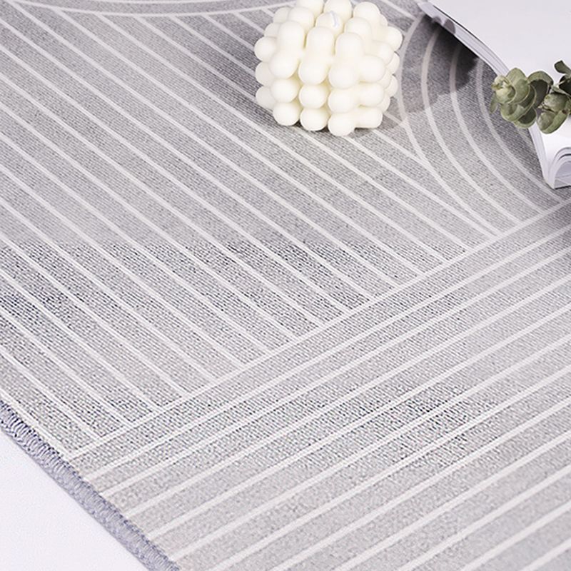 Brown Modern Rug Polyester Straight Line Rug Stain Resistant Rug for Living Room