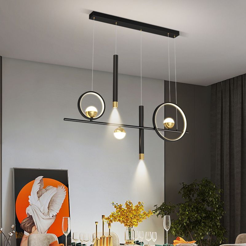 Silica Gel LED Island Light in Modern Creative Style Aluminium Linear Pendant Light for Dining Room