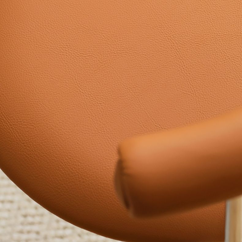 Modern Leather Side Chair Open Back Indoor Dining Chair for Home