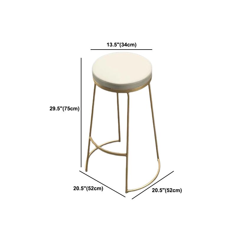 Glam Metal Barstool Fabric Counter Stool with Gold Legs in Matte Finish