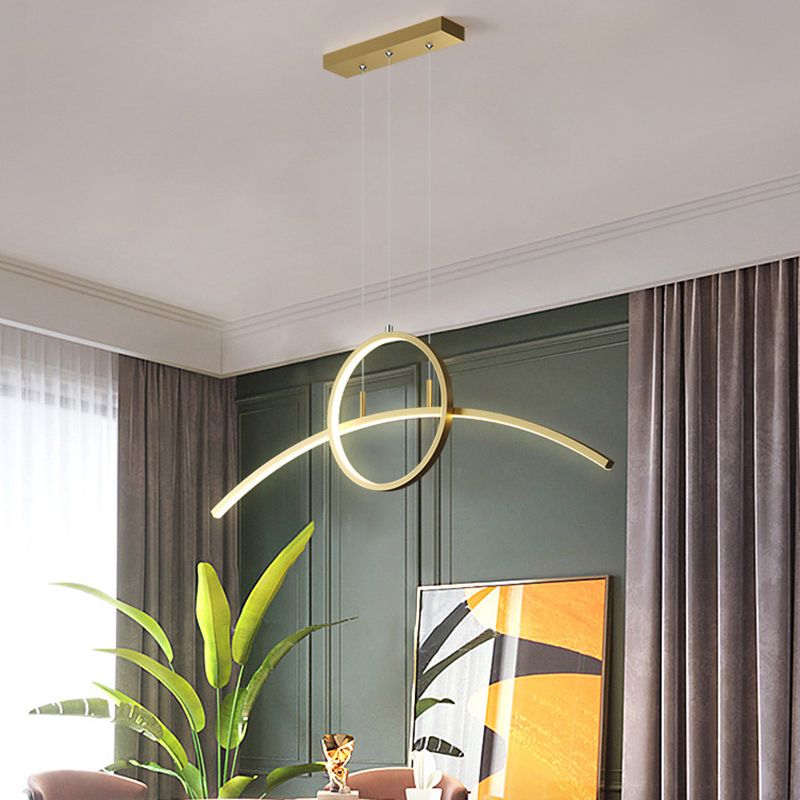 Geometric Island Chandelier Modern Island Lighting Metal 2 Light Island Light Fixtures