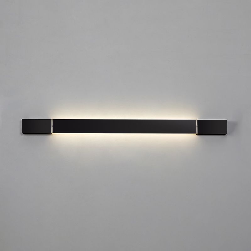 Metal Linear Shape Wall Light Modern 1 Light Wall Mounted Light in Black