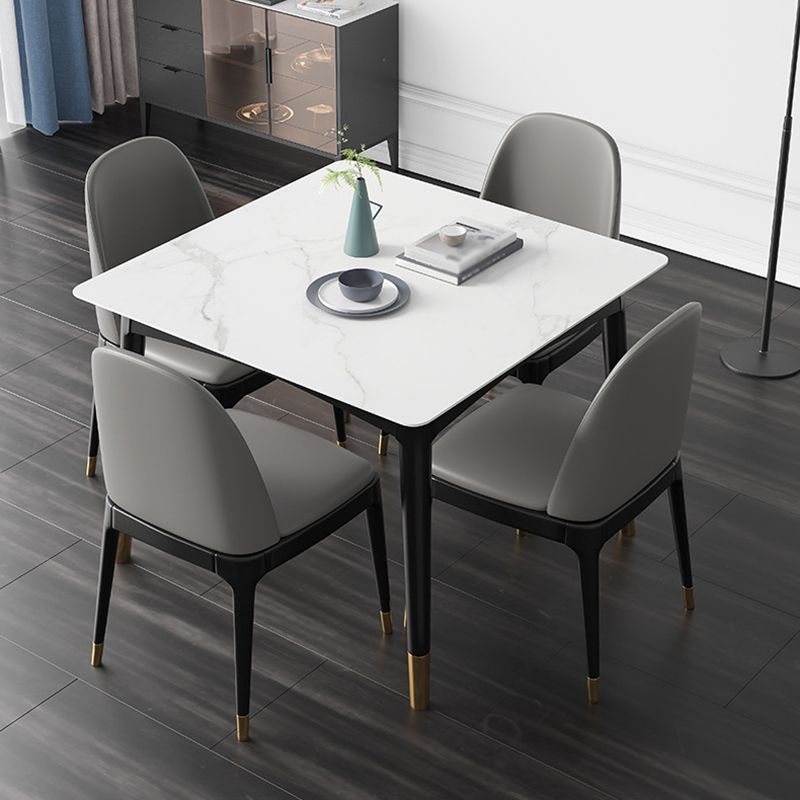 Stone Dining Room Collection Industrial Style Square 4 Legs Furniture for Home