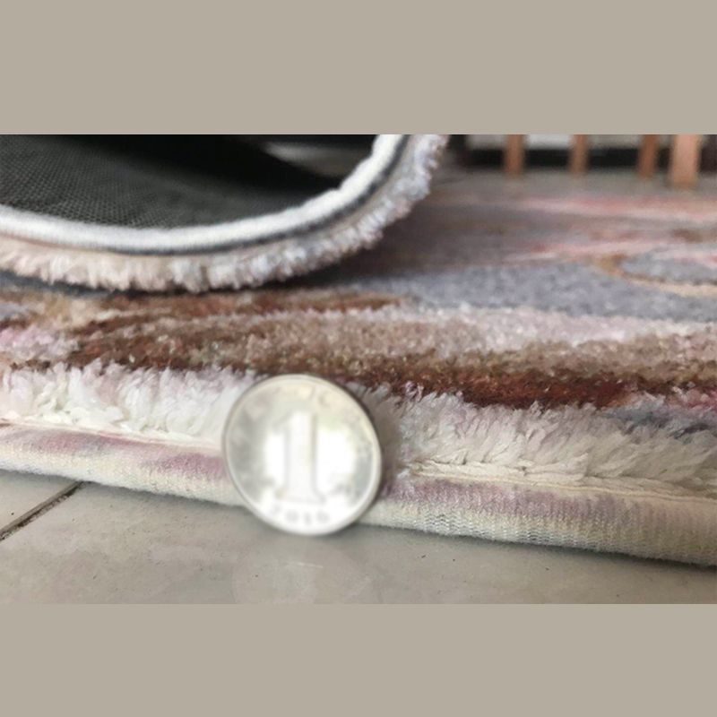 Blue Tone Contemporary Indoor Rug Polyester Plant Print Rug Non-Slip Backing Indoor Rug for Living Room