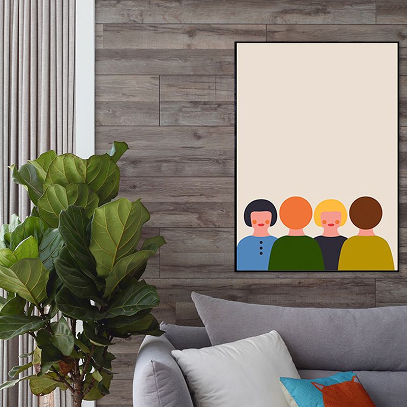 Blozende karakters Art Print Pastelkleur Noordse esthetiek Wanddecoratie voor studio