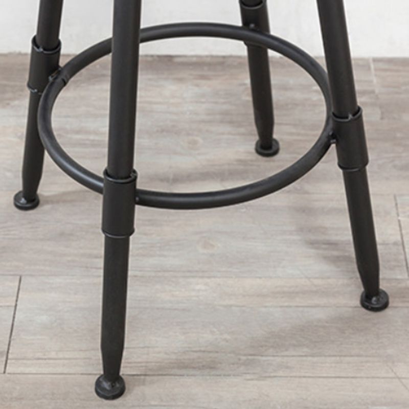 Industrial Armless Rotatable Counter Stool Iron Bar Stool with Pedal for Cafe