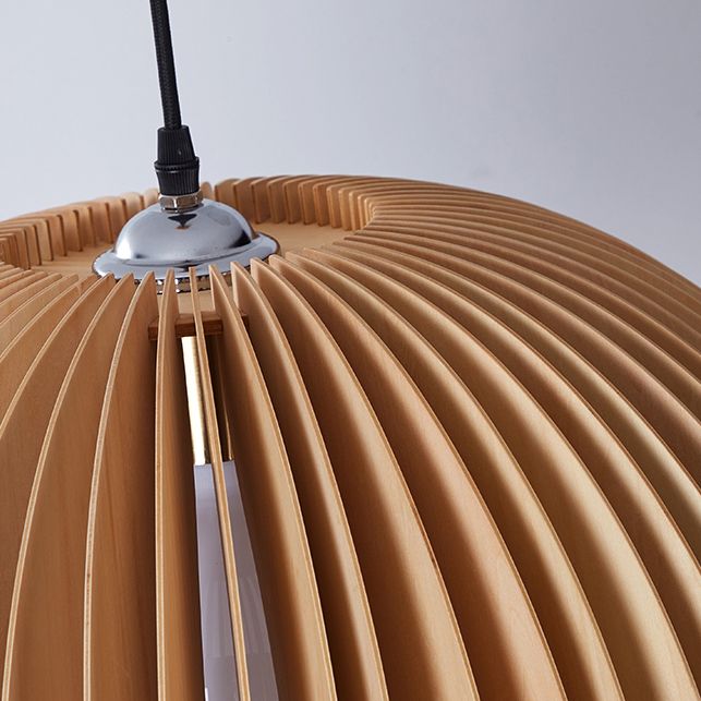Lampe suspendue en bois style contemporain simple léger pour le café du salon