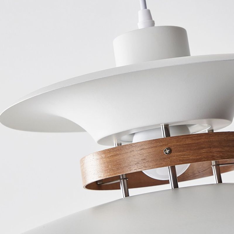 Shade Hanging Lights MODERNE MODERNE MODERNE 1 Light Hanging Mount Mount avec bois pour le chevet