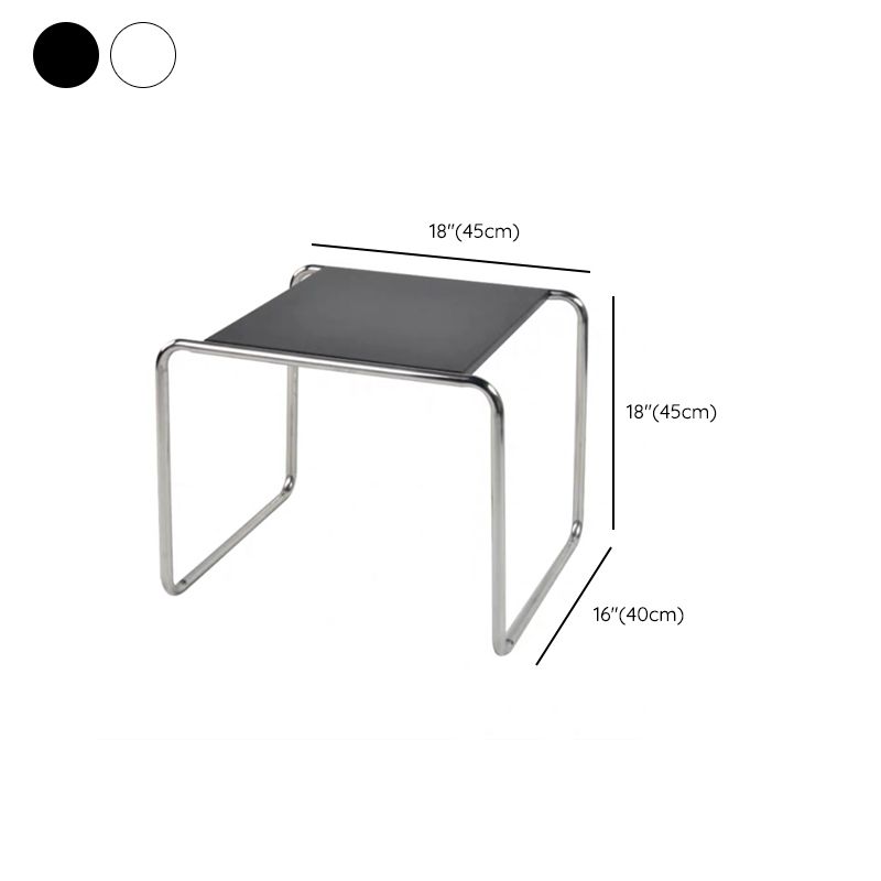 Minimalist Rectangular 15.7" D End Table Modern Steel Sled Side Table