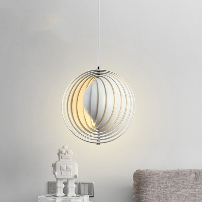 Lampe suspendue de style moderne Creative Metal Pendant Light en blanc pour chambre à coucher
