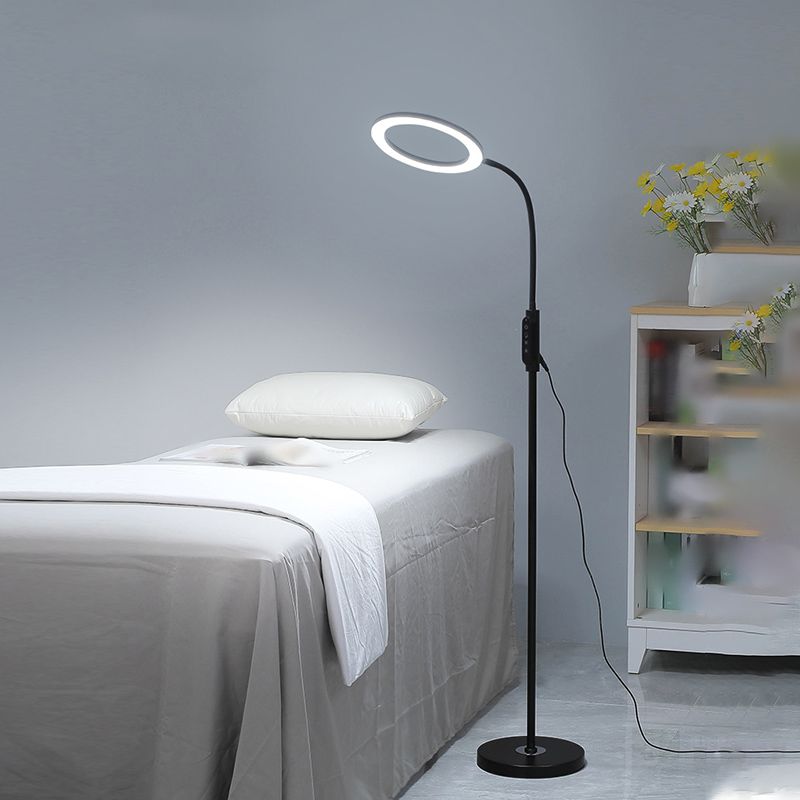 Modern Circle Shade Floor Lamp Metal 56" High LED Floor Light for Living Room