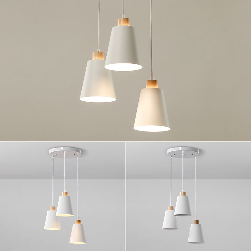 Multi Light Barrel suspendu pendant moderne Metal Metal Sanging Lighting pour le salon