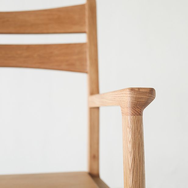 Modern Style Dining Chair Wooden Open Back Arm Chair for Living Room