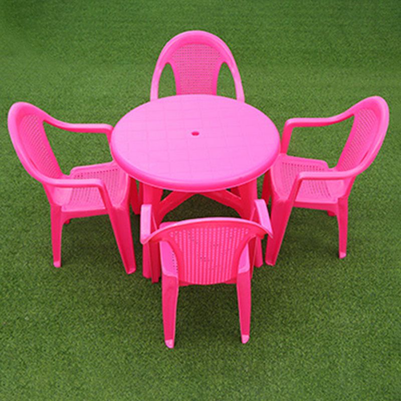 Contemporary Style Dining Set Plastic Square 1/5/7/9 Pcs Dining Table Set