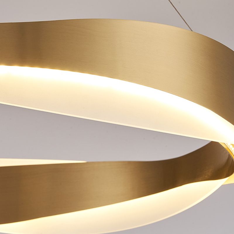 1-Licht-Suspension Licht postmoderner Ringform Metall Kronleuchterleuchter in Gold